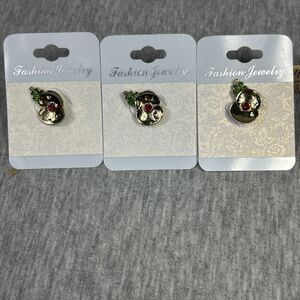 Poppy Lapel Pin, New With Tiny Defects, Set Of Three!